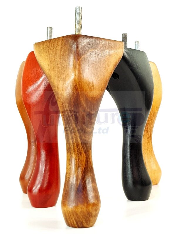 4 Replacement Traditional Queen Anne Furniture Legs 250mm High Sofa Chair Beds - Image 10