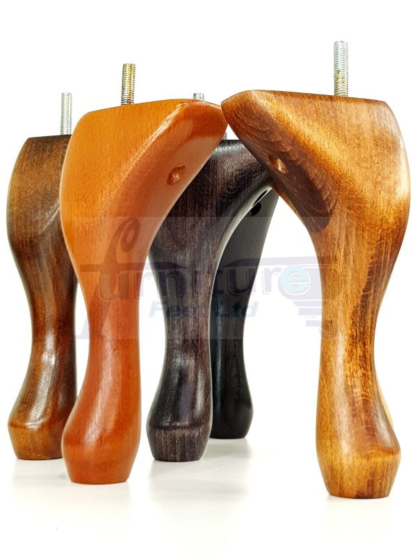 4 Replacement Traditional Queen Anne Furniture Legs 250mm High Sofa Chair Beds - Image 12