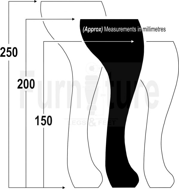 4 Replacement Traditional Queen Anne Furniture Legs 250mm High Sofa Chair Beds - Image 14