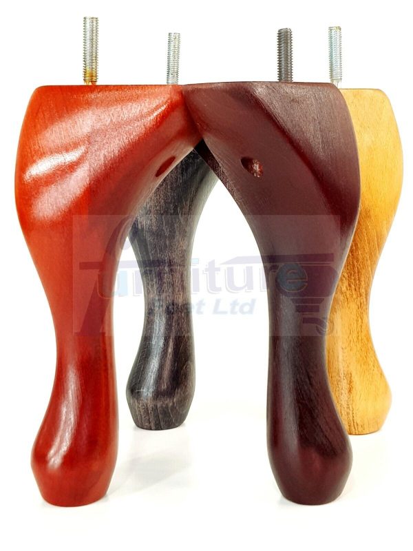 4 Replacement Traditional Queen Anne Furniture Legs 250mm High Sofa Chair Beds - Image 15