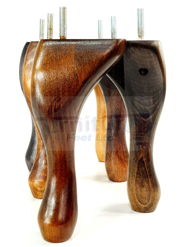 4 Replacement Traditional Queen Anne Furniture Legs 250mm High Sofa Chair Beds - Image 9
