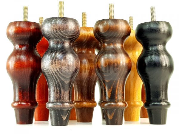 4 Replacement Turned Wood Furniture Sofa Leg M8 Chair Settee Bun Feet 150mm High - Image 12