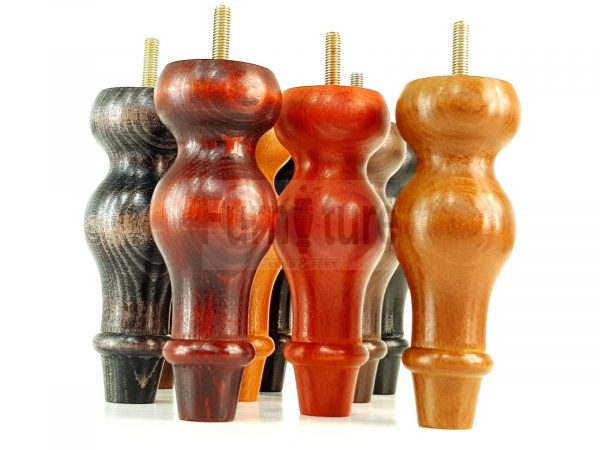 4 Replacement Turned Wood Furniture Sofa Leg M8 Chair Settee Bun Feet 150mm High - Image 13