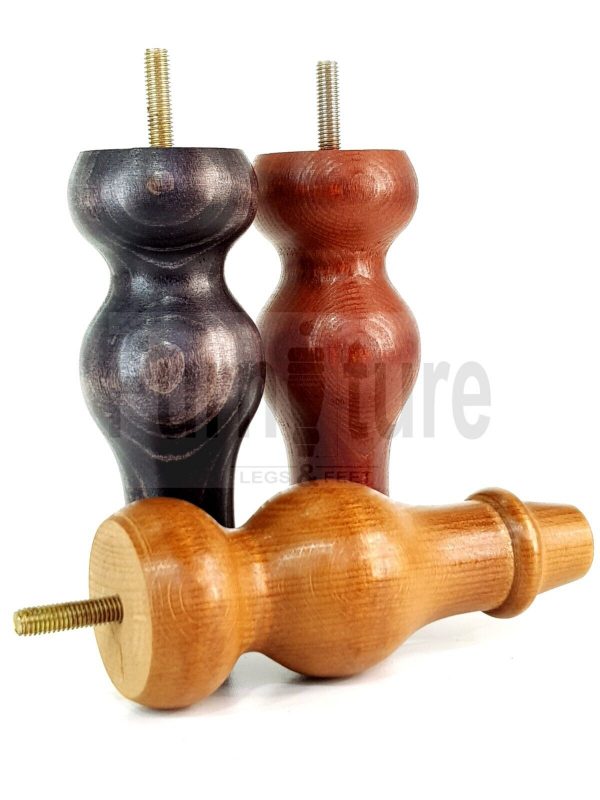 4 Replacement Turned Wood Furniture Sofa Leg M8 Chair Settee Bun Feet 150mm High - Image 7