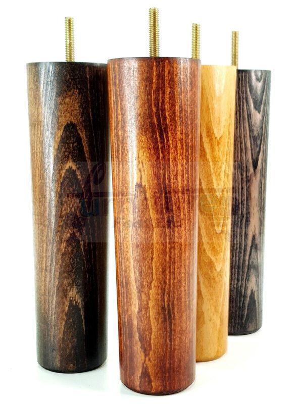 4 Round Wooden Chair Legs 230mm High Replacement Furniture Feet Sofa Cabinets M8 - Image 2