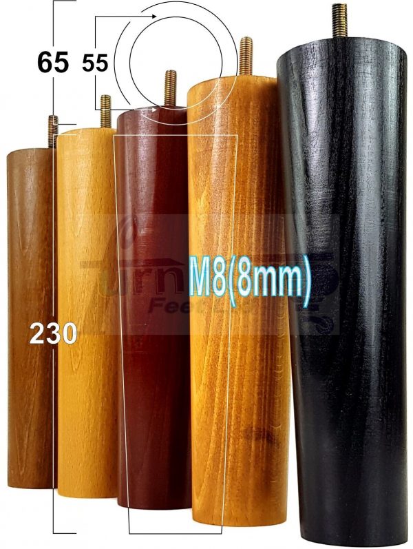4 Round Wooden Chair Legs 230mm High Replacement Furniture Feet Sofa Cabinets M8 - Image 7
