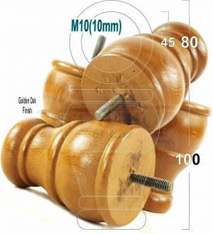4 SOLID WOOD BUN FEET TURNED GOLDEN OAK WOOD FURNITURE LEGS SOFA STOOLS M10