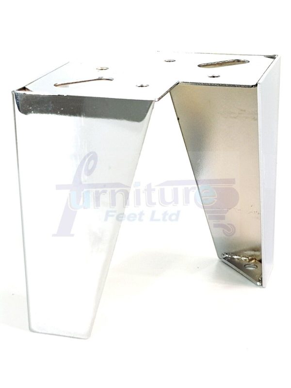 4 Silver Chrome Metal Legs 125mm High Replacement Feet Cabinet Sofa Chair Stool - Image 7