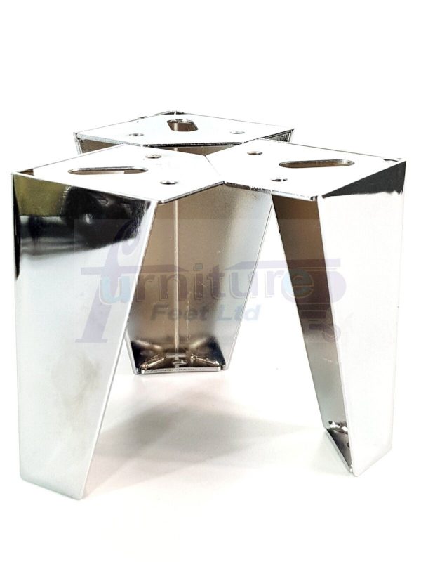 4 Silver Chrome Metal Legs 125mm High Replacement Feet Cabinet Sofa Chair Stool - Image 8