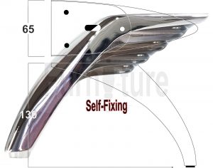 4 Silver Chrome Metal Legs 130mm High Replacement Feet Cabinet Sofa Chair Stool