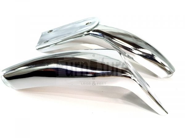 4 Silver Chrome Metal Legs 130mm High Replacement Feet Cabinet Sofa Chair Stool - Image 3