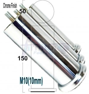 4 Silver Chrome Metal Legs 150mm High Replacement Feet Cabinet Sofa Chair Stool