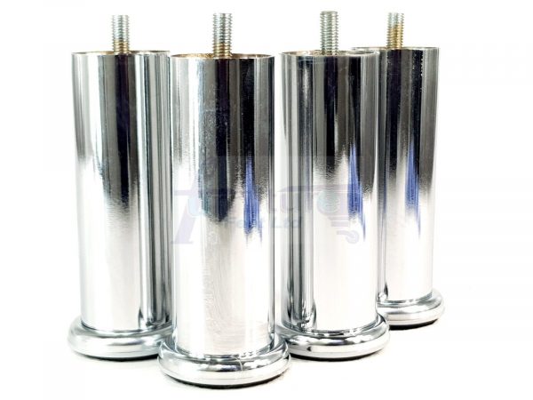 4 Silver Chrome Metal Legs 150mm High Replacement Feet Cabinet Sofa Chair Stool - Image 10