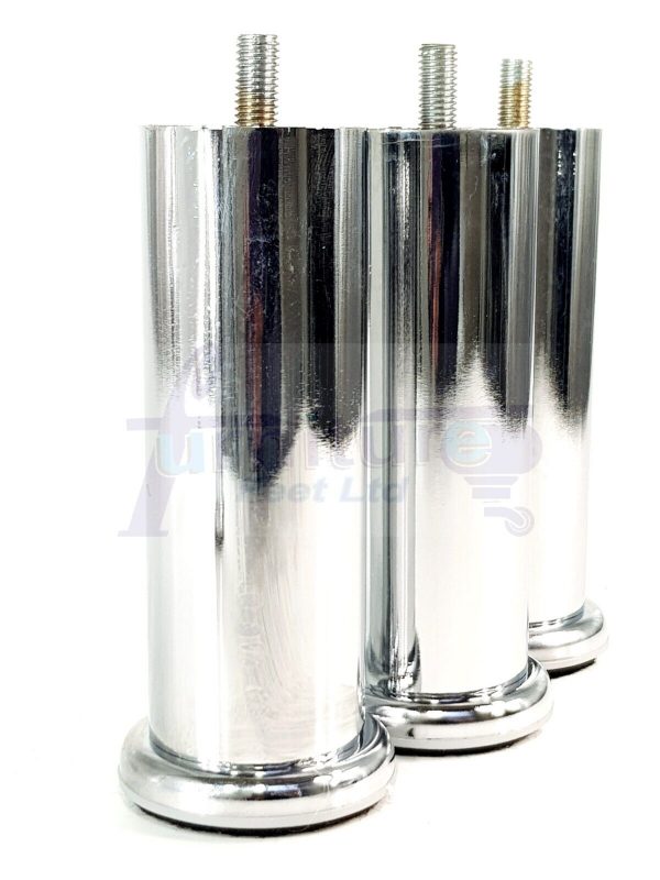 4 Silver Chrome Metal Legs 150mm High Replacement Feet Cabinet Sofa Chair Stool - Image 11