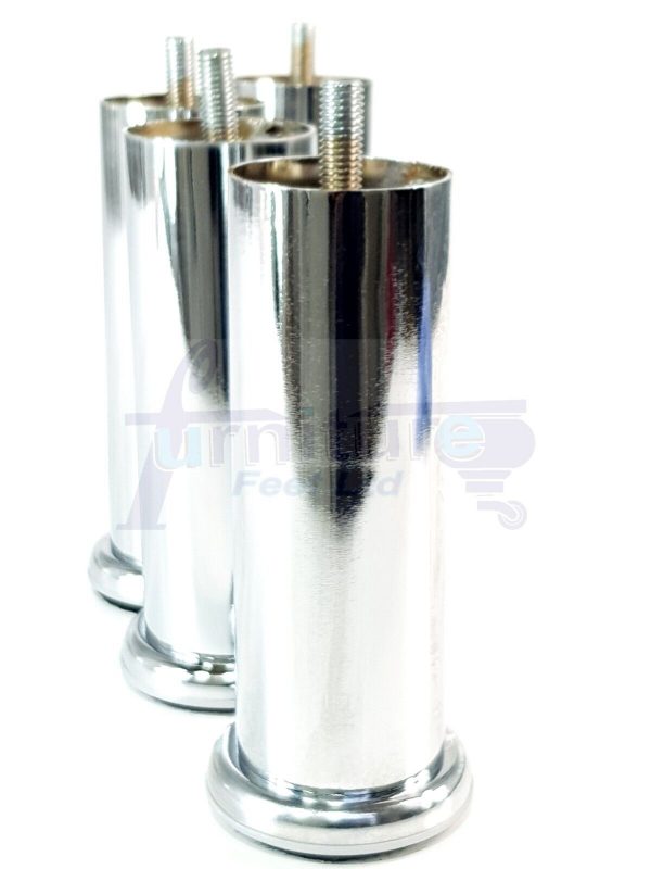 4 Silver Chrome Metal Legs 150mm High Replacement Feet Cabinet Sofa Chair Stool - Image 5