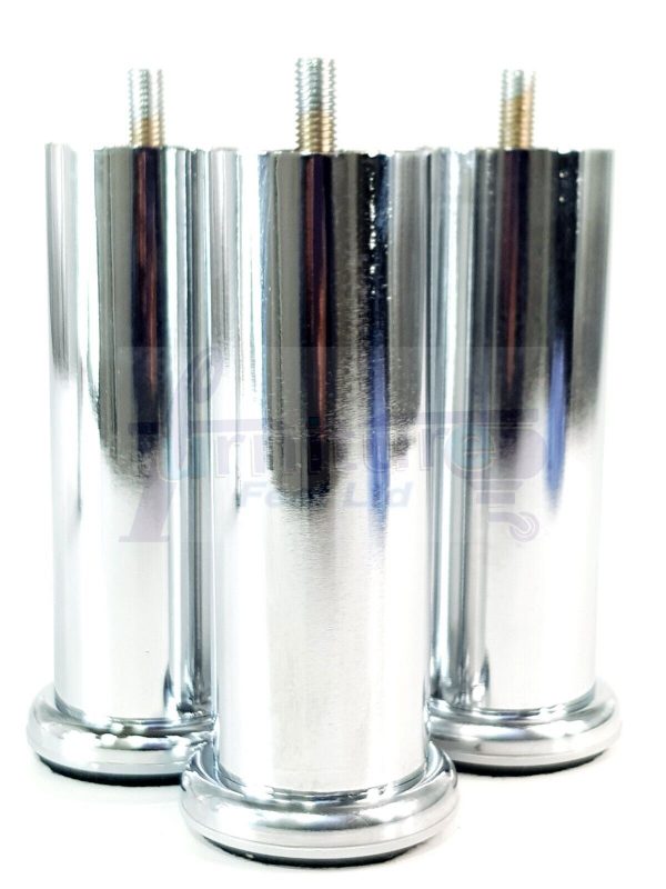 4 Silver Chrome Metal Legs 150mm High Replacement Feet Cabinet Sofa Chair Stool - Image 6