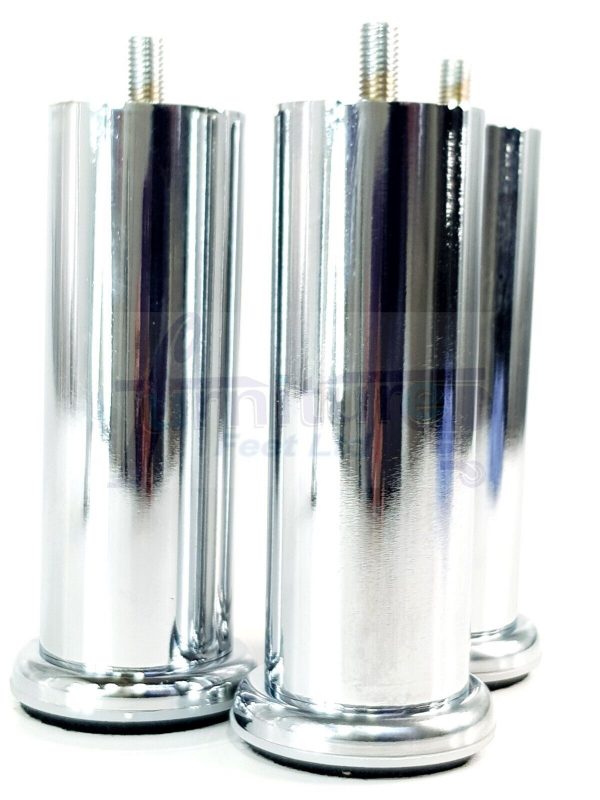 4 Silver Chrome Metal Legs 150mm High Replacement Feet Cabinet Sofa Chair Stool - Image 8