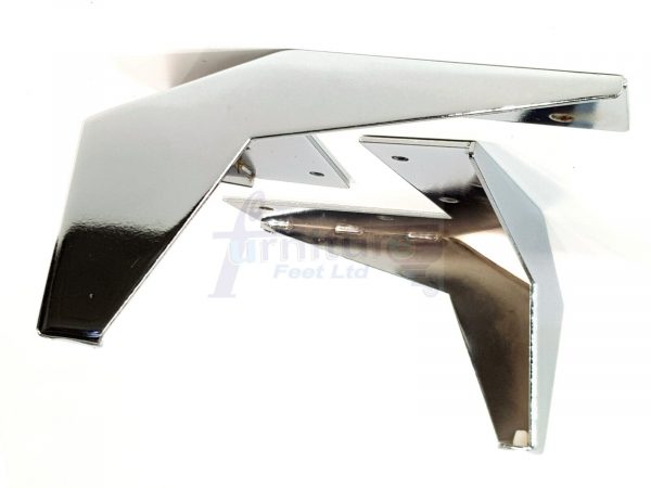 4 Silver Chrome Metal Legs 100mm High Replacement Feet Cabinet Sofa Chair Stool - Image 5