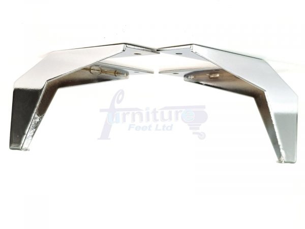 4 Silver Chrome Metal Legs 100mm High Replacement Feet Cabinet Sofa Chair Stool - Image 6