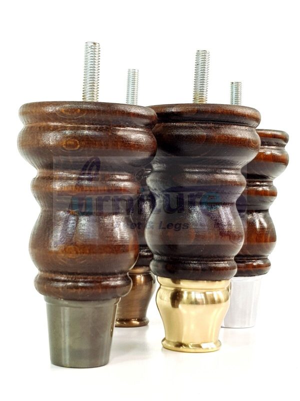 4 Slipper Cup Wood Furniture Settee Legs M8 Replacement Chair, Sofa Feet 165mm - Image 3