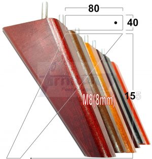 4 Square Angled Sofa Legs 155mm High Replacement Furniture Feet Chair Cabinet M8