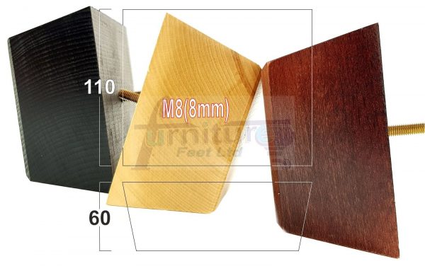 4 Square Wood Sofa Legs 60mm High Replacement Furniture Feet Chairs Cabinets M8 - Image 6