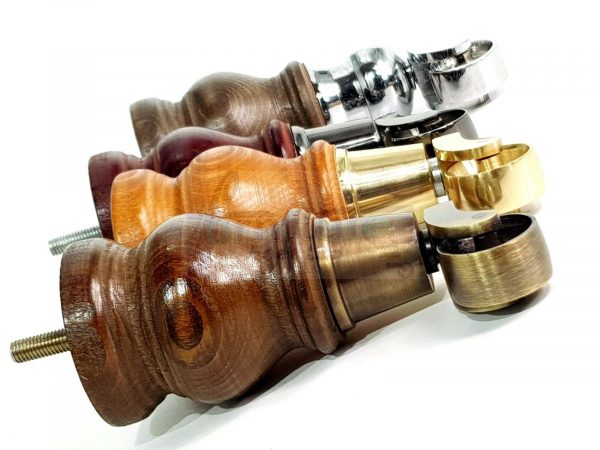 4 Turned Wood Castor Legs 150mm High Chair Furniture Feet Antique Brown M8(8mm) - Image 11