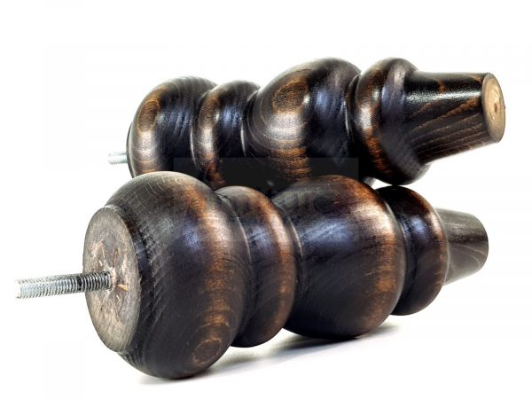 4 Turned Wood Repacement Furniture Leg Burnt Oak M8 Sofa Chair Settee Feet 200mm - Image 10