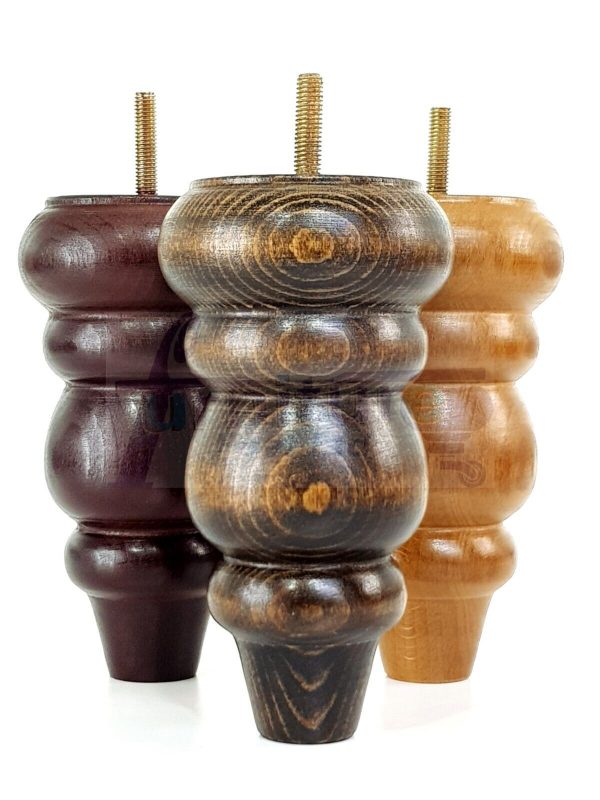 4 Turned Wood Sofa Legs 150mm High Replacement Furniture Feet Chairs Cabinets M8 - Image 4