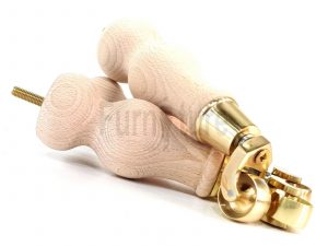 4 Turned Wooden Furniture Leg Brass Castor Wheel Raw Wood Bun Feet M8 195mm High