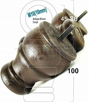 4 WOOD BUN FEET ANTIQUE BROWN TURNED FURNITURE LEGS  SOFA, CHAIR, FOOTSTOOL M10