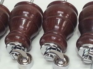 4 WOOD CASTOR MAHOGANY FURNITURE LEGS  FEET  SETTEES CHAIR SOFA FOOTSTOOL M8
