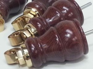 4 WOOD CASTOR MAHOGANY FURNITURE LEGS  FEET  SETTEES CHAIR SOFA FOOTSTOOL M8