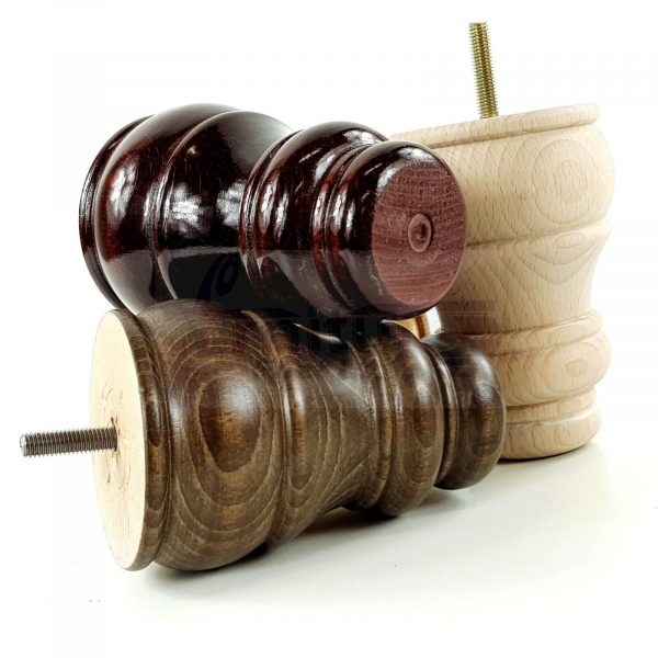 4 WOODEN FURNITURE LEGS M10 REPLACEMENT BUN FEET 125mm HIGH MULTIPLE COLOURS - Image 7