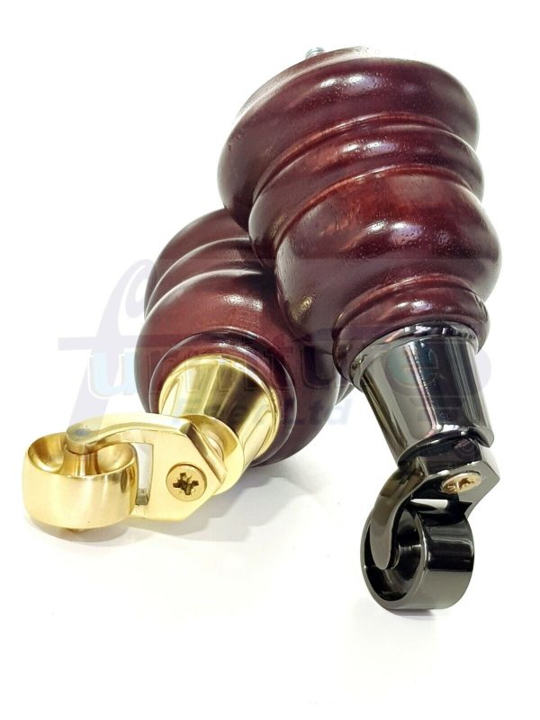 4 WOODEN FURNITURE LEGS M10 REPLACEMENT FEET WITH CASTORS 155mm HIGH MAHOGANY - Image 7