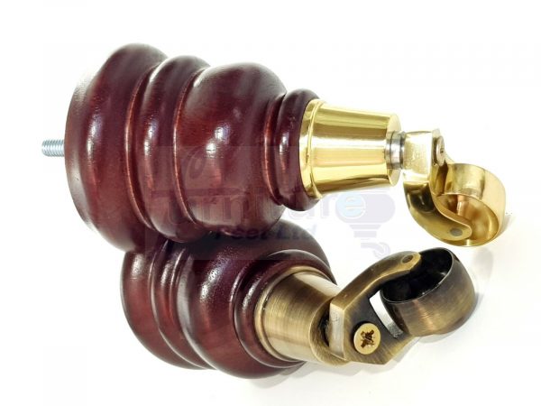 4 WOODEN FURNITURE LEGS M10 REPLACEMENT FEET WITH CASTORS 155mm HIGH MAHOGANY - Image 8