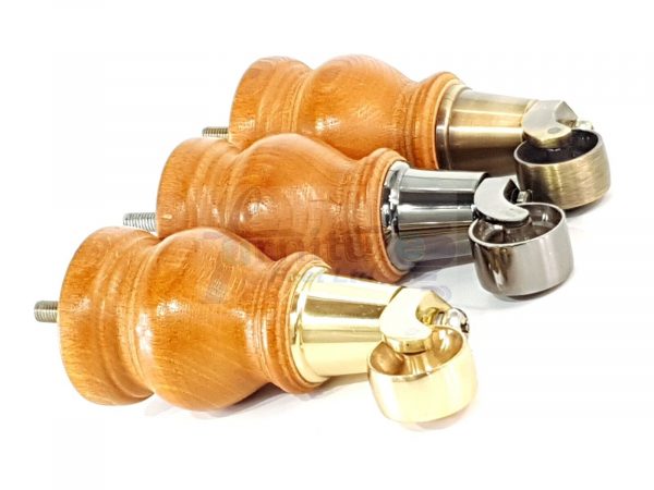 4 Wood Furniture Sofa Legs M8 Castor Replacment Chair Settee Feet 140mm or 150mm - Image 4