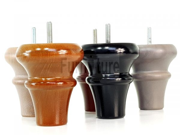 4 Wood Turned Bun Feet Furniture Legs M8 110mm High Multiple Colours Sofa Chairs - Image 4