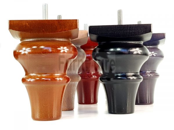 4 Wood Turned Bun Feet Furniture Legs M8 135mm High Multiple Colours Sofa Chairs - Image 4