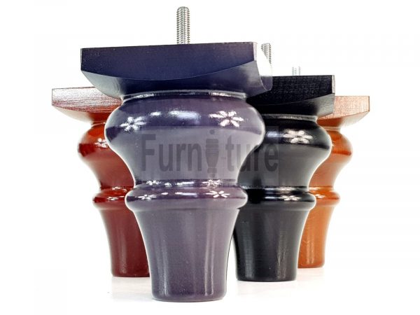 4 Wood Turned Bun Feet Furniture Legs M8 135mm High Multiple Colours Sofa Chairs - Image 6