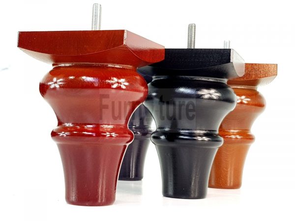 4 Wood Turned Bun Feet Furniture Legs M8 135mm High Multiple Colours Sofa Chairs - Image 7