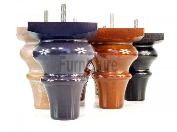4 Wood Turned Bun Feet Furniture Legs M8 135mm High Multiple Colours Sofa Chairs - Image 9