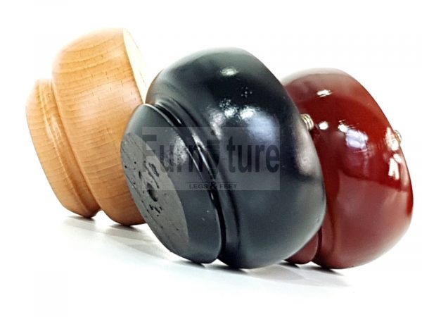 4 Wood Turned Bun Feet Furniture Legs M8 Multiple Colours 55mm High Sofa Chairs - Image 4