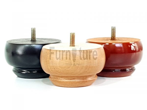 4 Wood Turned Bun Feet Furniture Legs M8 Multiple Colours 55mm High Sofa Chairs - Image 5