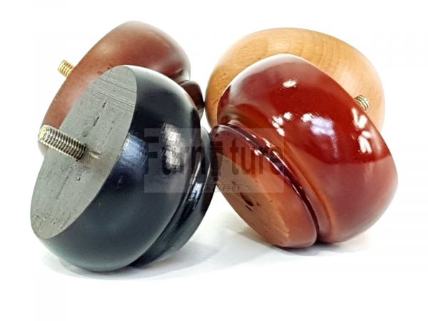 4 Wood Turned Bun Feet Furniture Legs M8 Multiple Colours 55mm High Sofa Chairs - Image 6