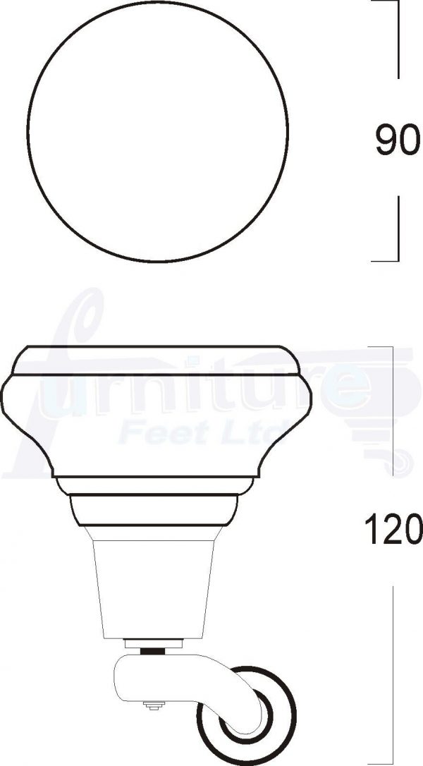 4 Wooden Furniture Sofa Legs M8 Replacment Chair Feet & Castors 120mm High - Image 5