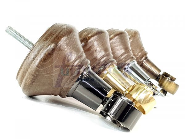 4 Wooden Furniture Sofa Legs M8(8mm) Replacment Chair Feet & Castors 120mm HIGH - Image 4