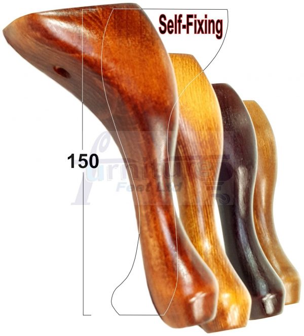 4 Wooden Traditional Queen Anne Furniture Legs 200mm Sofa Chair Beds (Self-Fix) - Image 10