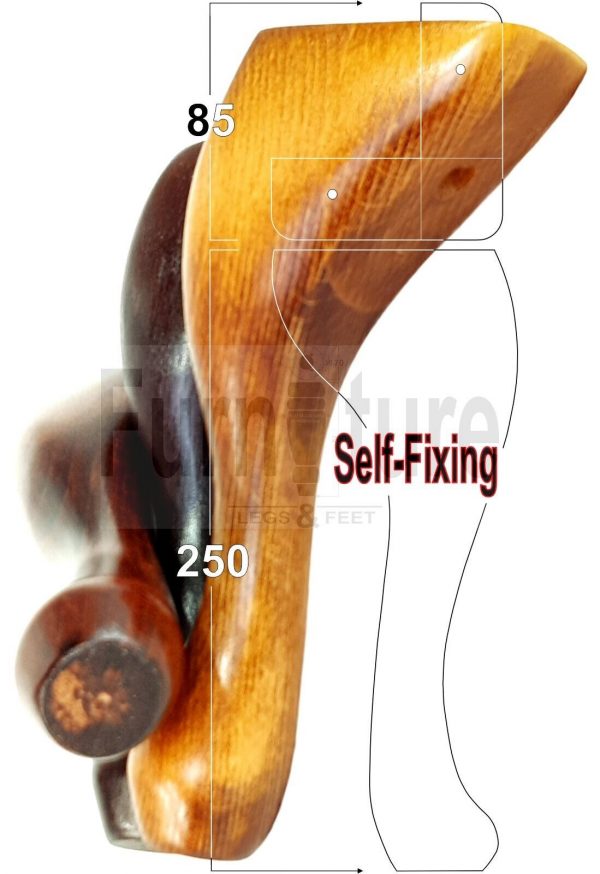 4 Wooden Traditional Queen Anne Furniture Legs 200mm Sofa Chair Beds (Self-Fix) - Image 11