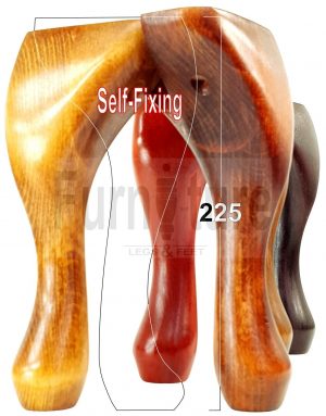 4 Wooden Traditional Queen Anne Furniture Legs 225mm Sofa Chair Beds (Self-Fix)